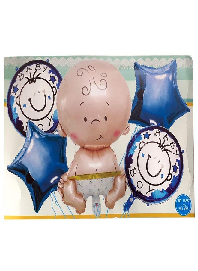 Atpata Funky Its a Boy Foil Balloons Bouquet (Set of 5pcs.) for Baby Boy Arrival Celebrations Party Decor, Multicolor